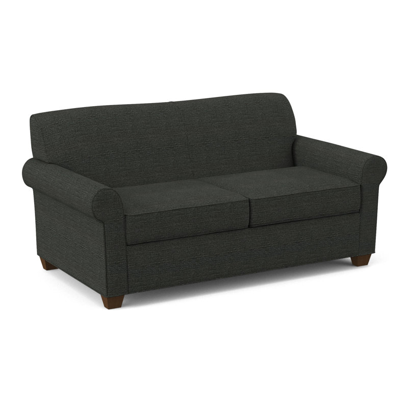 Finn 75" Rolled Arm Sofa Bed, Montana Walnut, Innerspring, Antic Pepper