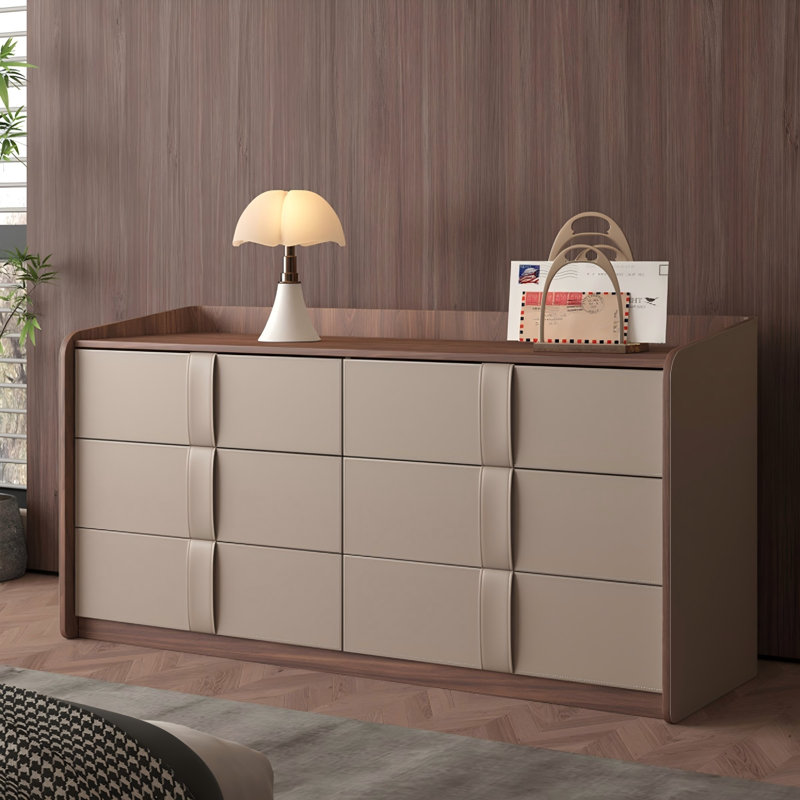 Commode 6 tiroirs 55,12 po minimaliste moderne, 33.46" H x 55.12" W x 17.72" D
