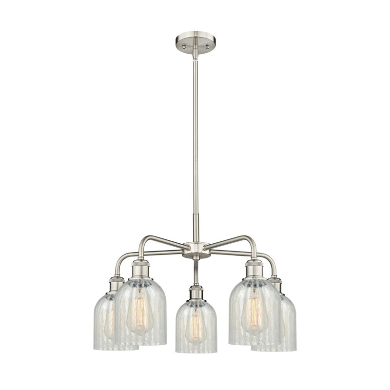 Lustre en forme de cloche à 5 lumières Matewan, Nickel satiné