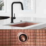 Fossil Blu Luxury 24" 12-Gauge Hammered Copper Undermount/Drop-In Sink, Medium Patina, Incl Accs