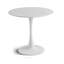 Table de salle à manger de 42,1 po de style Mid-Century pour 4 à 6 personnes avec plateau rond en MDF (le plateau se compose de deux panneaux), table de salle à manger à piédestal, table basse de loisirs-1992621593-1983021346