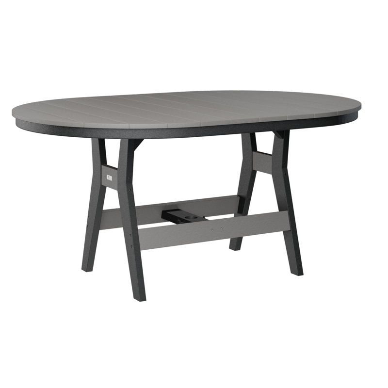 Table Oblong à hauteur de comptoir 64 "Berlin Gardens Harbor, Noir, 35.5" H x 64" W x 44" D, Gris clair