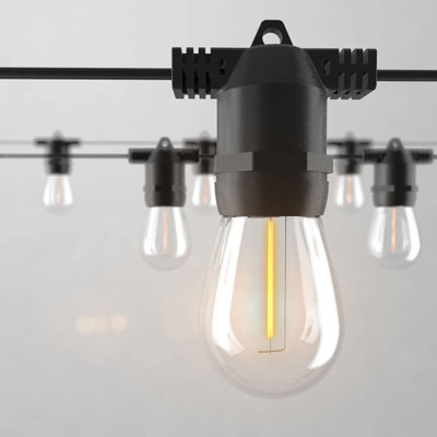 Guirlande de 16 ampoules Edison à DEL enfichables et à brancher sur une guirlande d'extérieur (de bout en bout)