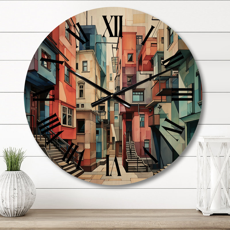 Horloge murale en bois massif Melentina, Moyenne