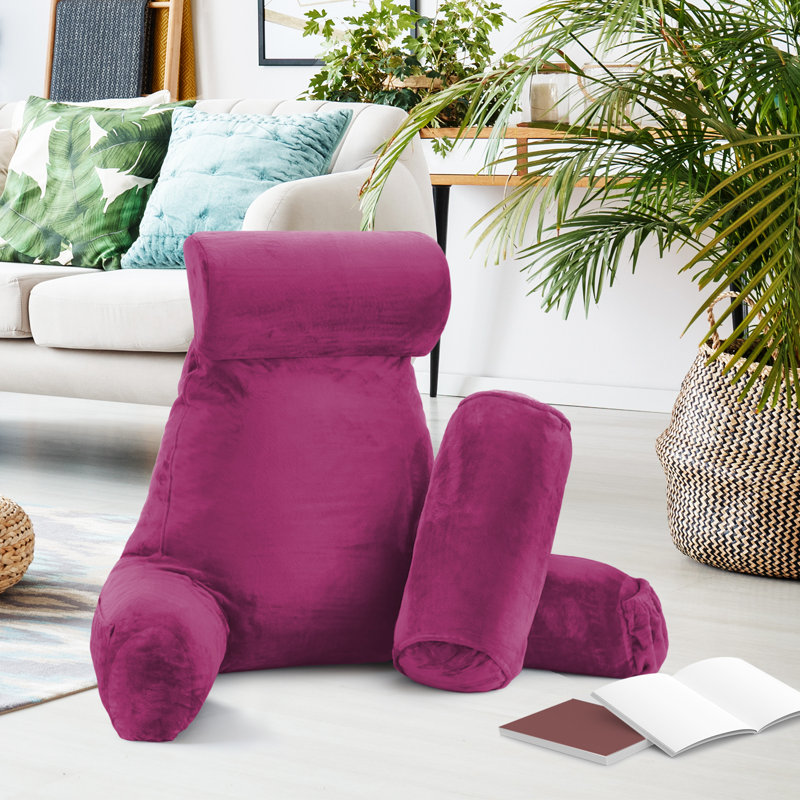Nestl Reading Back Pillow For Reading & Bed Rest, 22" H x 36" W x 13" D, Magenta