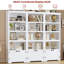 Bibliothèque à 5 niveaux, bibliothèque de style campagnard avec 2 portes-111220279-111220276