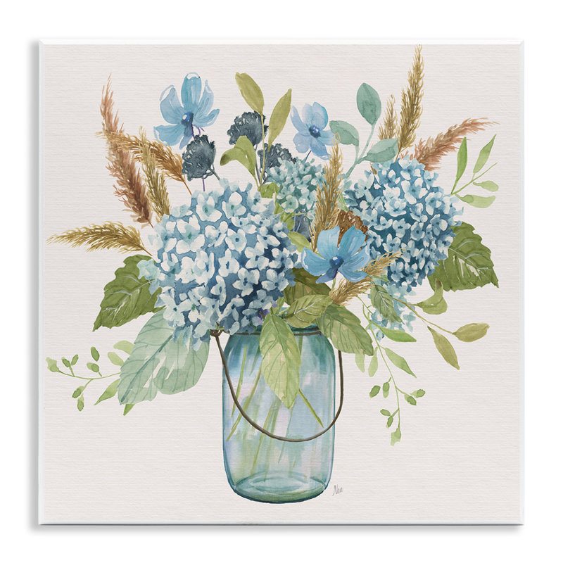 Hydrangea in Mason Jar, plaque murale, design par Nan