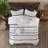 Cotton Printed Comforter Set with Trims Black/White King/Cal King
