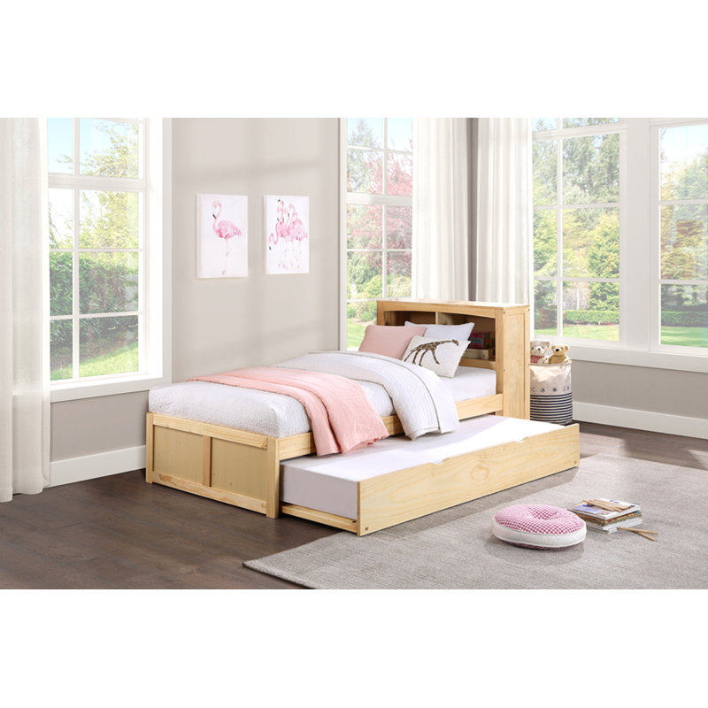 Ensemble de chambre à coucher pour lit gigogne simple au fini pin naturel
