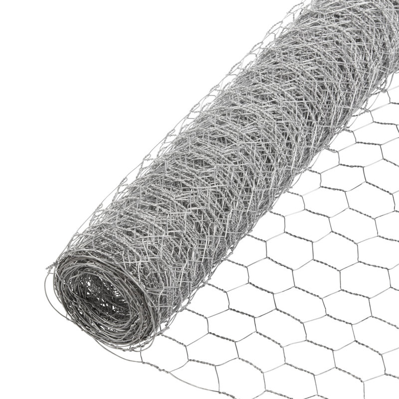 Filet hexagonal galvanisé de calibre 20 avec filet de 2 pouces, Argent, H 72 po x l 4 po x P 4 po