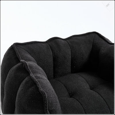 Fauteuil à billes souple avec des jetons en mousse haute résilience pour le salon et la chambre à coucher, un canapé carré confortable avec repose-pieds, une housse pour les adultes, pour jouer, lire et regarder la télévision