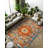 Nouvelle Collection Digital Print Cotton-Polyester Orange Blue Moroccan Rug-1557716152