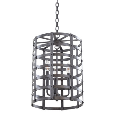 Luminaire suspendu vintage en fer Townsend 3 LT Kalco