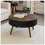 Table d'appoint ronde avec pieds en bois massif pour des espaces compacts, un décor sécuritaire et élégant-1066750583