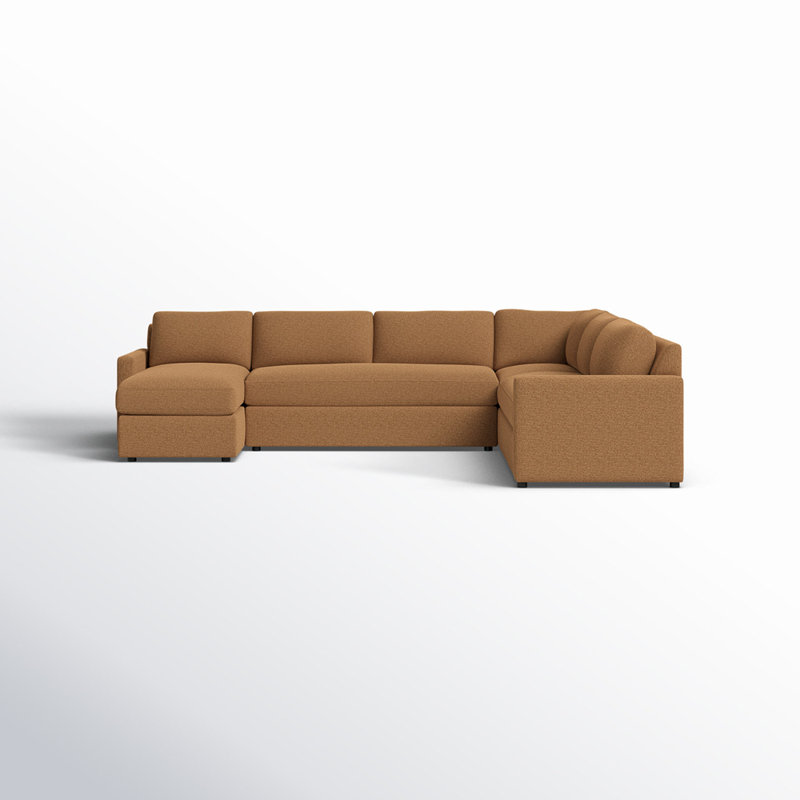Canapé modulaire large de 150 po Damari, Face à la gauche, Velours Nave Bark Performance