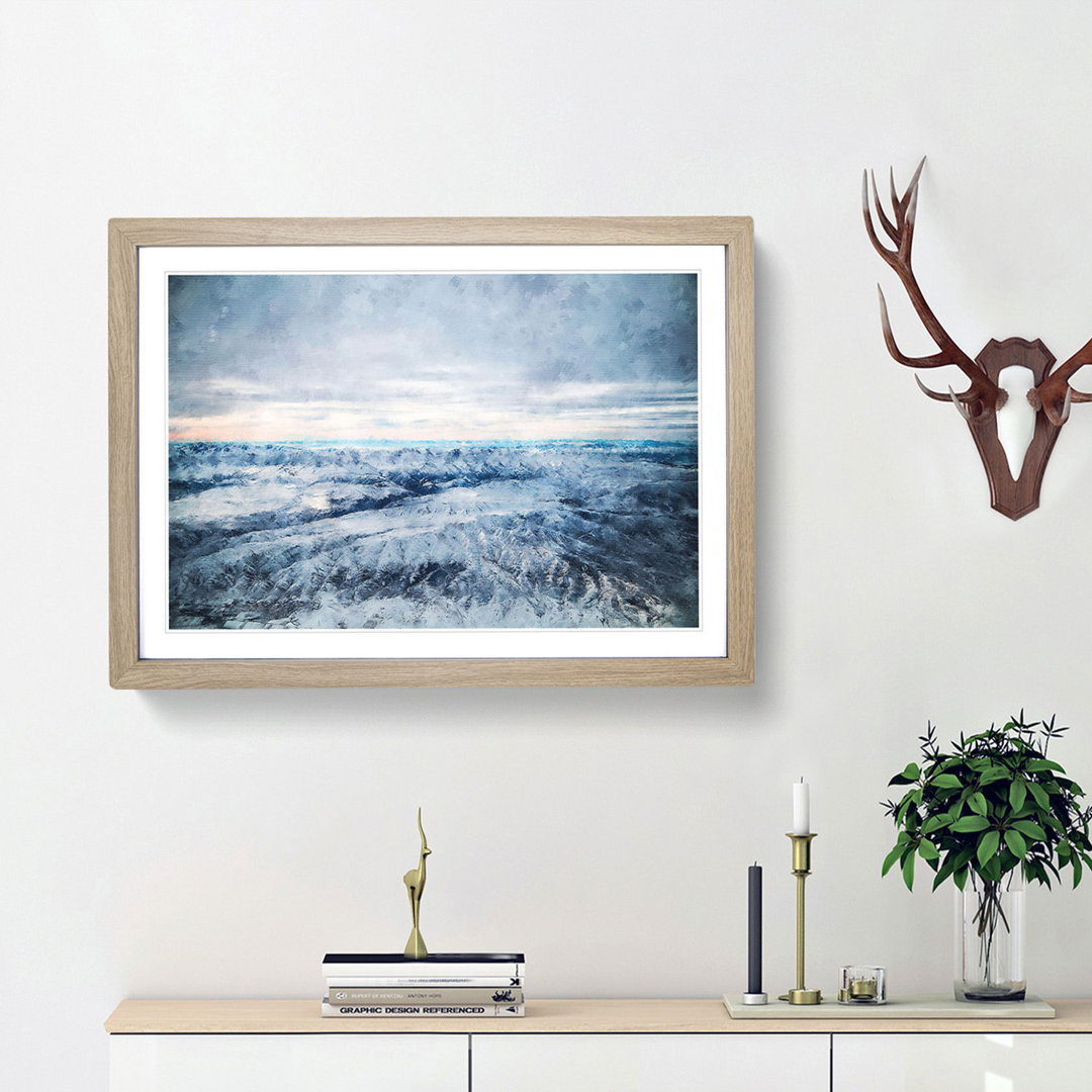 Mountains of Dushanbe in Tajikistan - Picture Frame Graphic Art Print