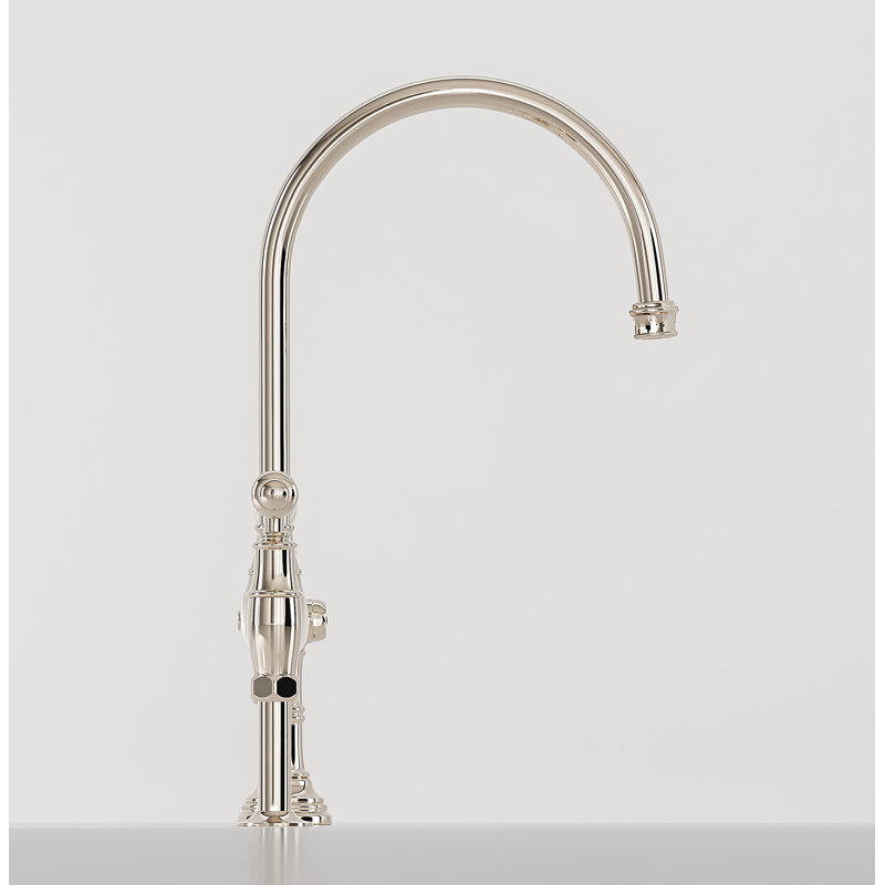 Polished Nickel Traditional Deck Mounted Kitchen Faucet with Side Spray