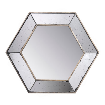 Miroir mural hexagonal unique pour une mise en valeur élégante, parfaite pour les intérieurs modernes et la beauté réfléchissante.