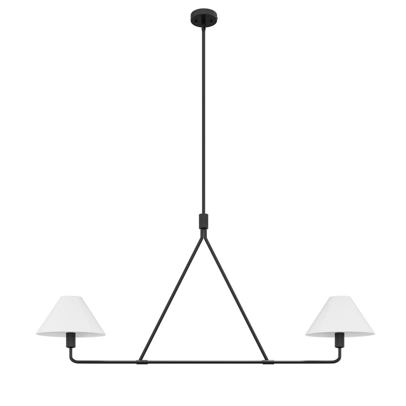2 - Light Candle Style Linear Chandelier, Black