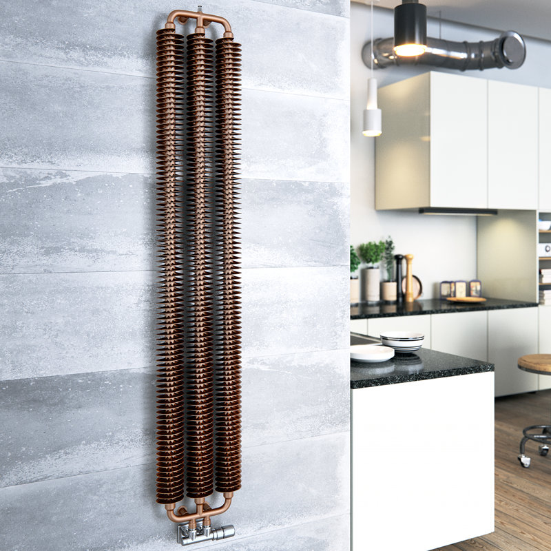 Ribbon V, 1720h x 290w(mm), Vertical Designer Radiator, Copper