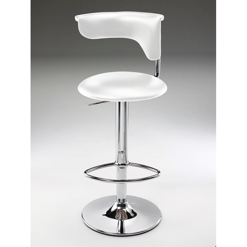Safiyah Upholstered Faux Leather Adjustable Height Counter Stool
