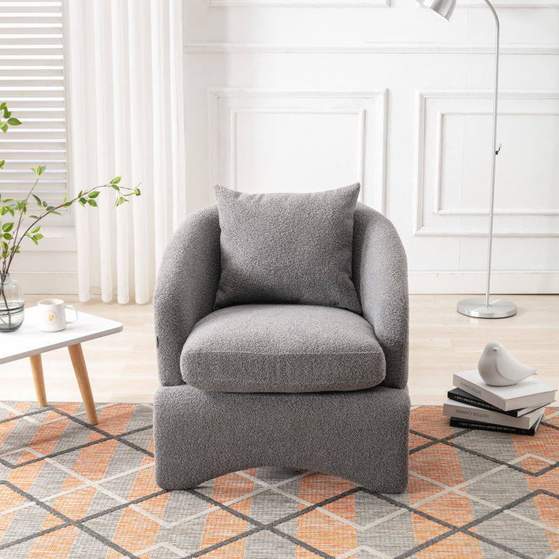 Fauteuil d'appoint rembourré de 27 po de largeur, Polyester 100 % gris foncé