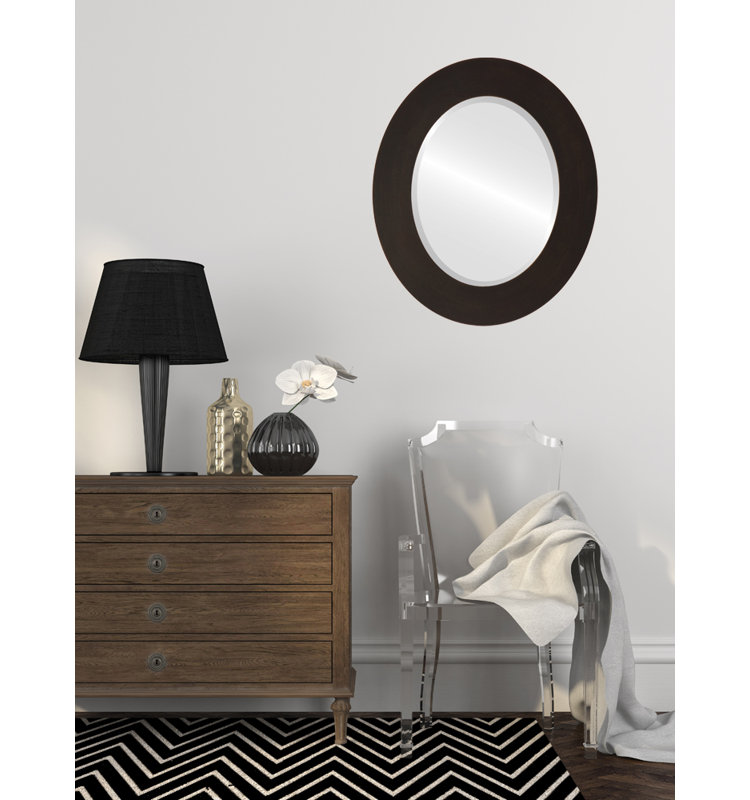 Royster Oval Mirror, 35" H x 29" W, Matte Black