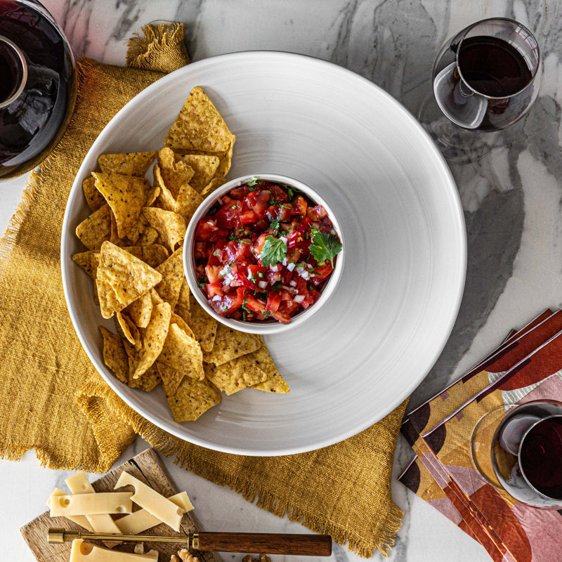 Birch Lane™ Moxley Porcelain Chips And Dip Platter