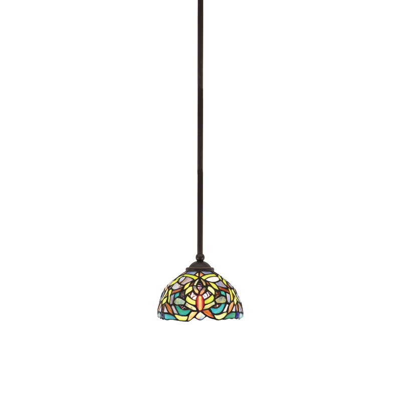 Mini-luminaire suspendu suspendu Zilo, fini granit foncé avec verre de 7 po, Granit foncé
