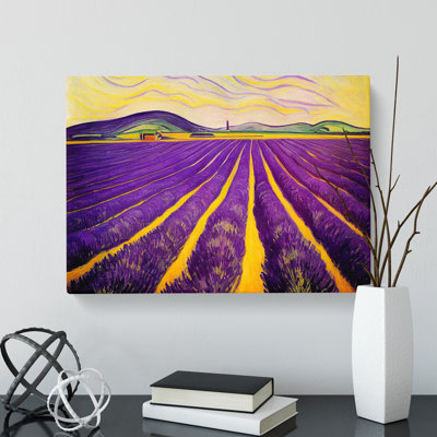XXX-H1022-WF-8491X Sublime Lavender Flower Field - Wrapped Canvas Painting