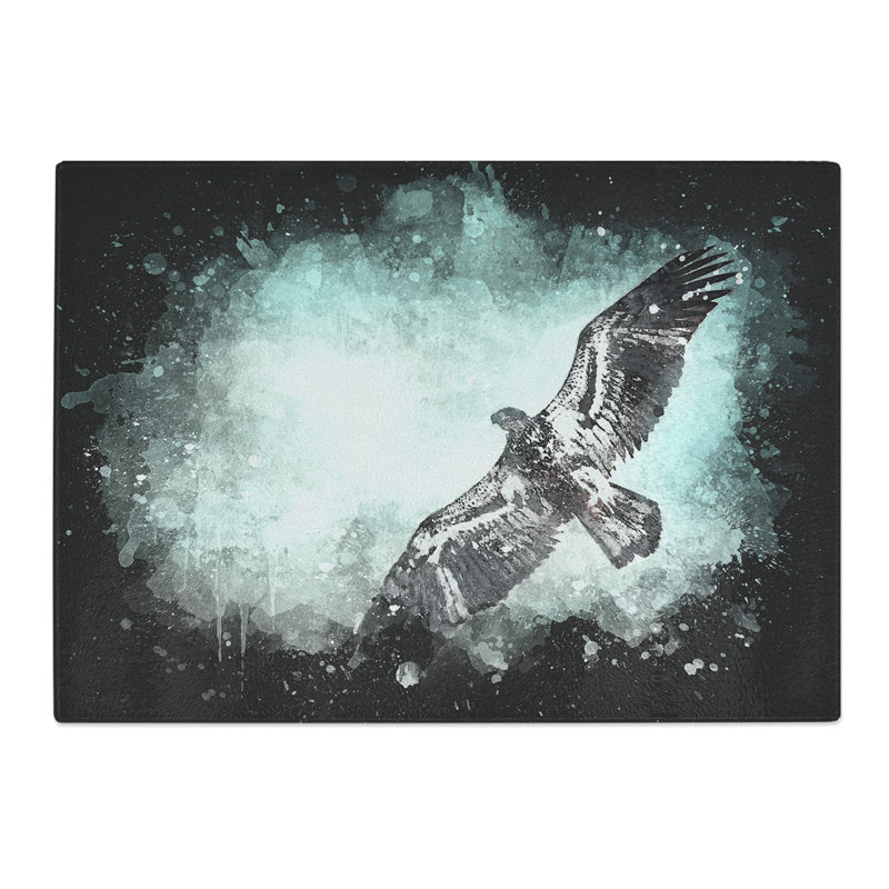 Tempered Glass Eagle Bird in the Clouds Chopping Board, 20 cm x 28.5 cm