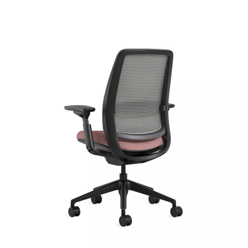 Steelcase Series 2 3D Microknit Airback Task Chair, Black, Pink Lemonade/Nickel, Carpet