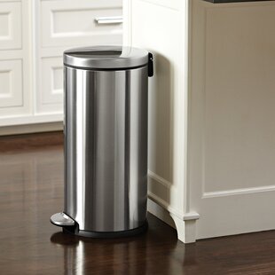 simplehuman 115 Liter, 30 Gallon Bullet Open Top Trash Can, Brushed Stainless Steel