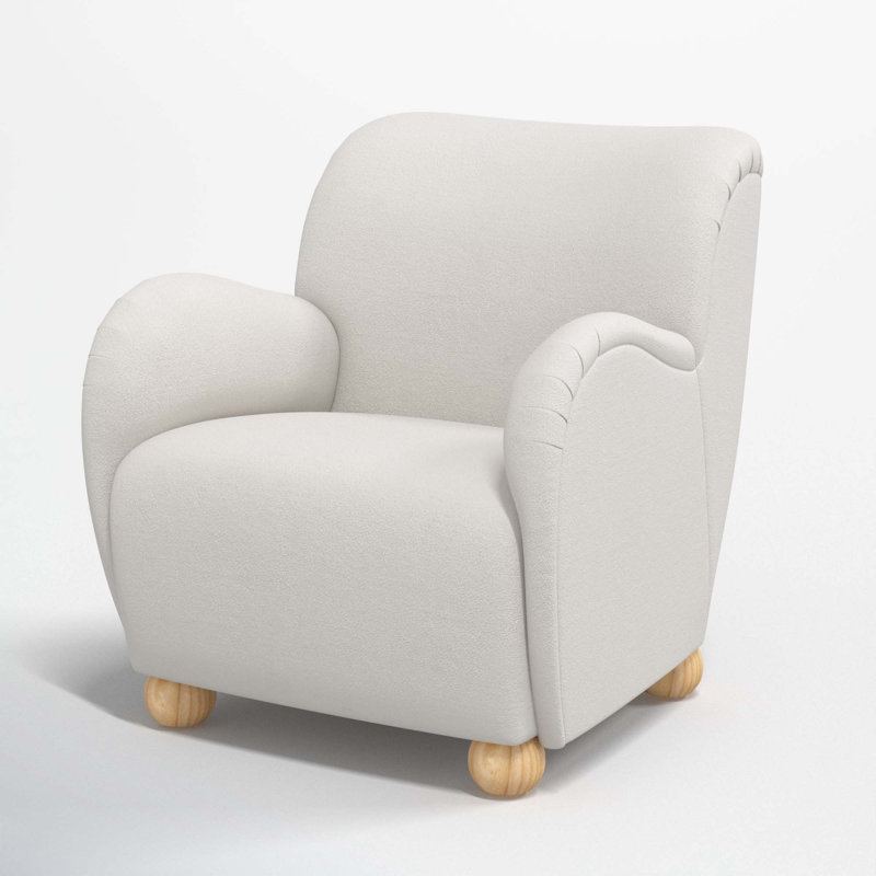 Cowen Polyester Armchair, Bella Light Gray Performance Velvet
