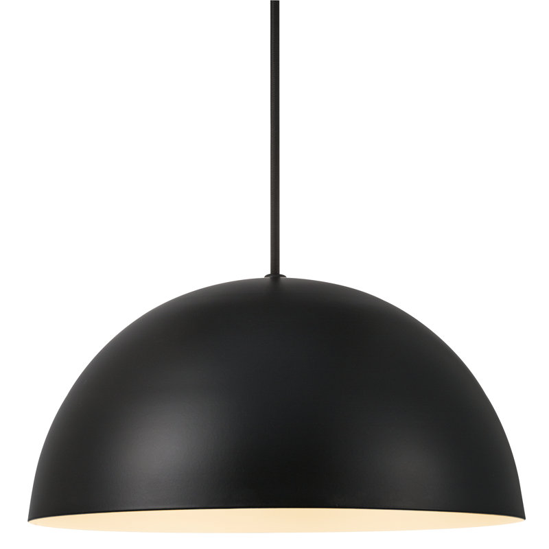 Ellen 1 - Light Satin Black Single Pendant, Black, 200cm H x 30cm W x 30cm D
