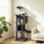 160cm Large Multi‑Level Cat Tree Tower with Condos, Hammock & Sisal Scratching Posts, Dark Grey