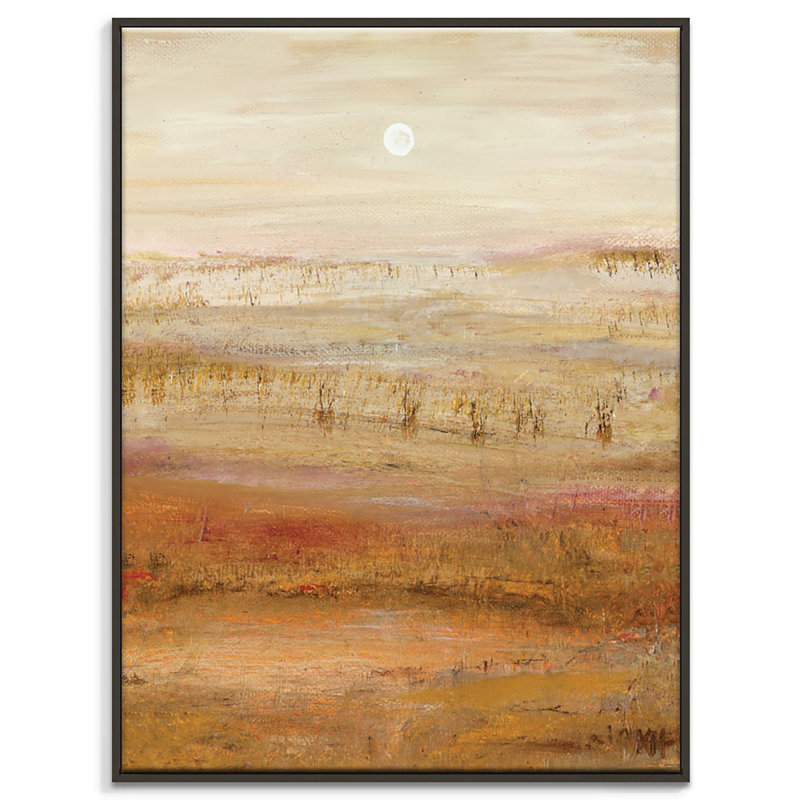 Mid Winter Moon by Karen Hopkins - Painting on Canvas, 51cm H x 41cm W, Black Floater Frame