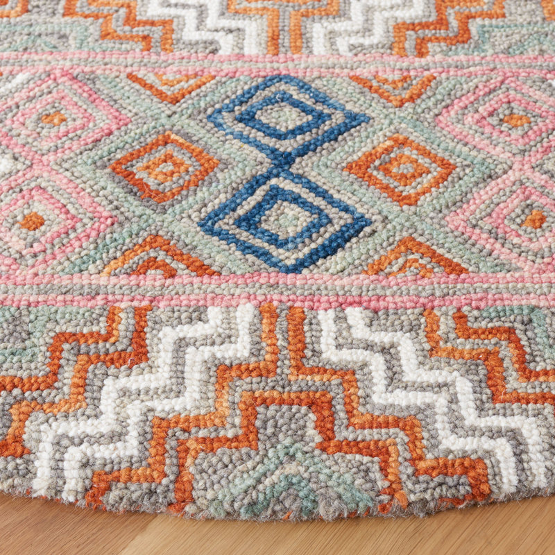 Tapis en laine touffeté à la main Deyoung, Rond 3 pi