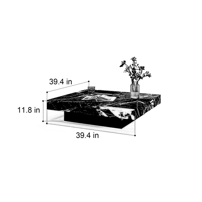 Table basse Luxury, H 11,8 po x L 39,4 po x l 39,4 po