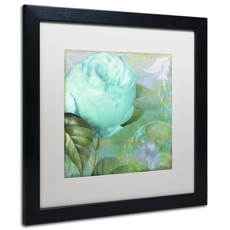 Jadaya «Aqua Rose I», impression encadrée, Blanc, H 16 po x l 16 po x P 0,5 po