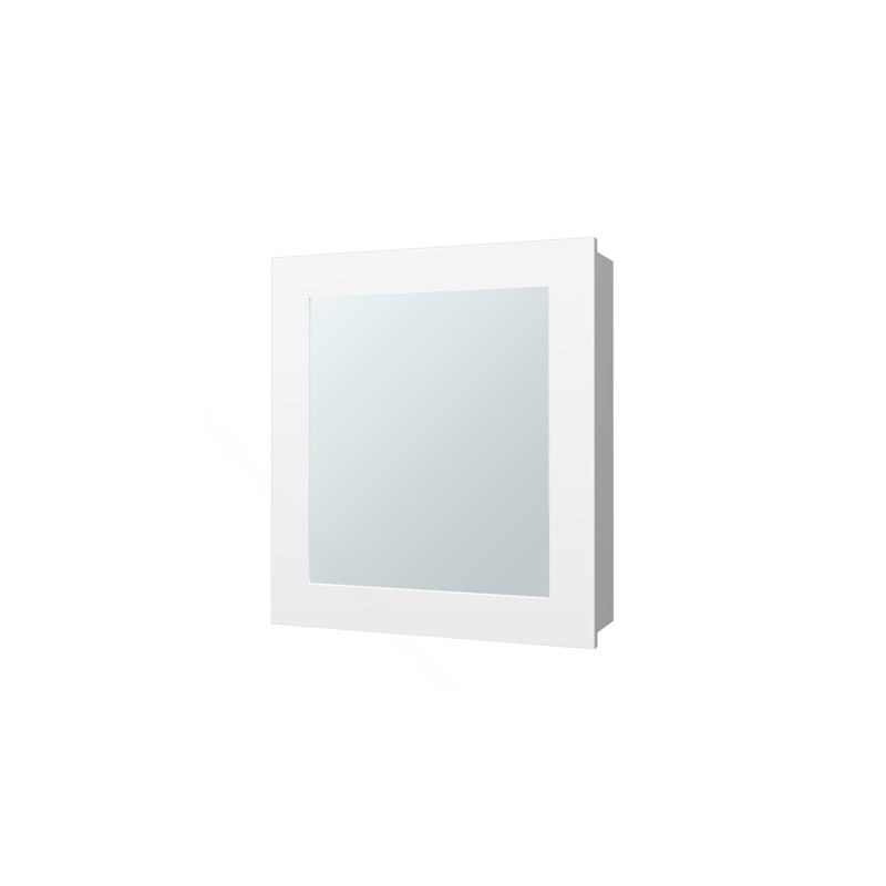 Pharmacie Payson en mélamine avec miroir inclus, Blanc