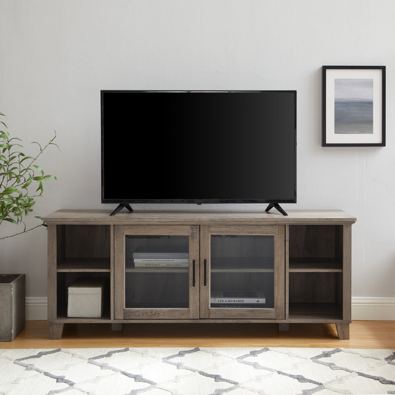 Galbaugh Unfinished TV Stand for TVs up to 58", Grey Wash