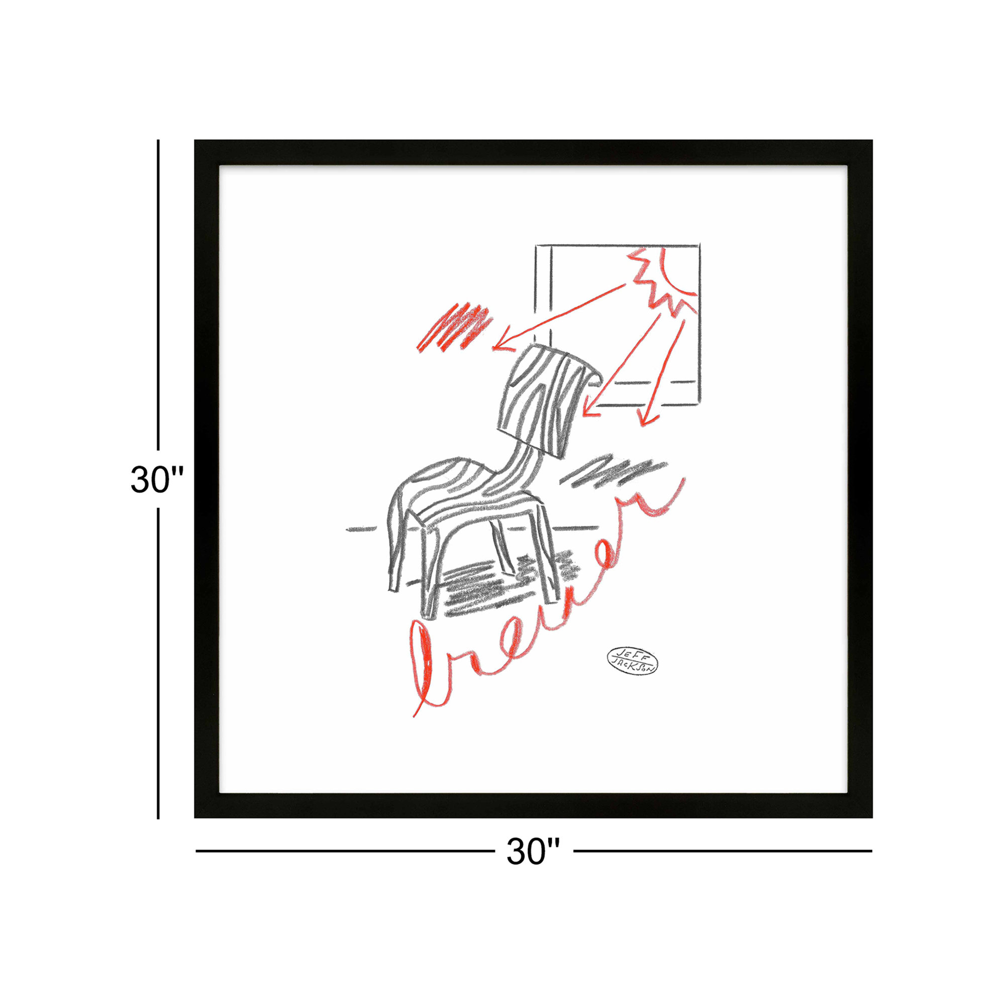 Chairs Breuer by Jeff Jackson, Black Single Picture Framed Paper, 30" W x 30" H