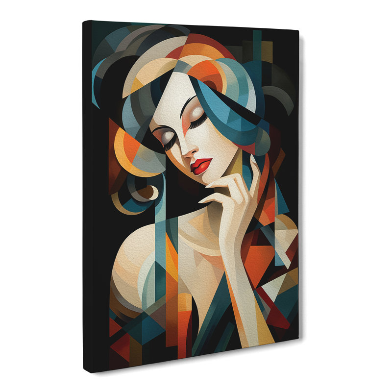 Art Deco Woman Cubism Art No.2 - Wrapped Canvas, 60cm H x 40cm W x 3cm D
