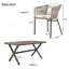 Ensemble de salle à manger 7 pièces toutes saisons avec plateau en bois d'acacia et chaises ergonomiques