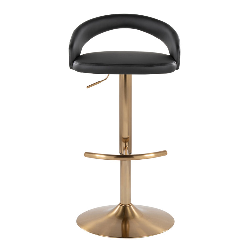Tabouret de bar réglable, Gold, Noir
