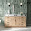 Meuble-lavabo simple en bois massif 66 po avec plateau en marbre de Carrare Tidworth-119088805-107225423