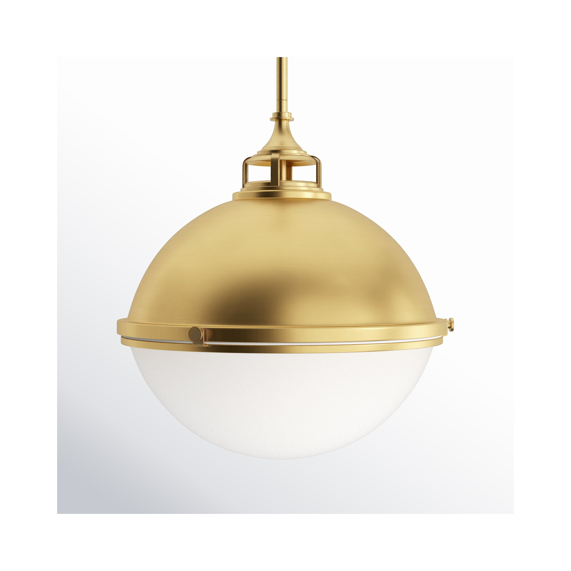 3 - Light Metal Dimmable Globe Chandelier, Satin Brass