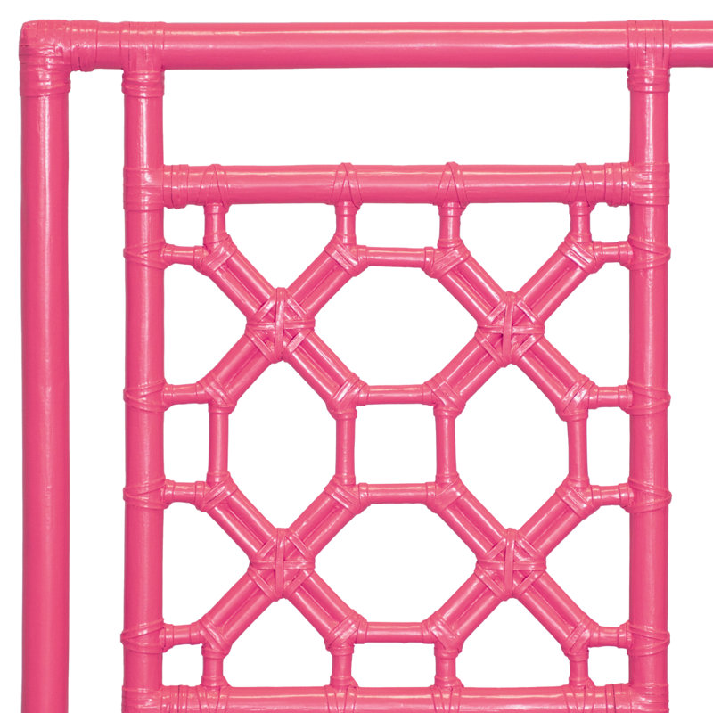 Lattice Back Platform Bed, Queen, Hot Pink