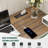 Computer Desk With Monitor Shelf, Rgb Led Lights And Built-in Charging Station , Modern Executive Desk With File Drawers-1126243976